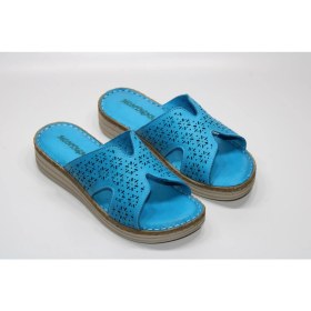 Resim Casso Hakiki Deri Ortopedik Hafif Taban Çiçek Desen Kadın Günlük Ev-Iş-Sokak Terliği 