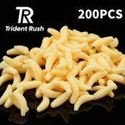 Resim 200 Adet Gerçekçi Yumuşak Solucan Balıkçılık Yemi - Sentetik Kauçuk 0.8 İnç (2.01 cm) Sarı Grub, Tatlı ve Tuzlu Su Balıkçılığı İçin - Dayanıklı, Toksik Olmayan, Balıkçılar için Mükemmel Hediye, Detaylı Dokulu Esnek Yem, Yapay Solucan, Açık Hava Maceraları, Profesyonel Balıkçılar için Solucanlar 