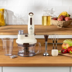 Resim Emsan Nostalji Mutfak Robotu 1000 W 1,5 lt Kapasite Çok Fonksiyonlu Krem Renkli 