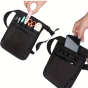 Resim Kadınlar için Ayarlanabilir Hemşire Bel Çantası - Fermuarlı Dayanıklı Polyester Araç Kemer Çanta, Hemşirelik Profesyonelleri ve Temel Eşyalar için Makinede Yıkanabilir Siyah Kemer Paketi, İş İçin Hemşire Aksesuarları, Profesyonel Düzenleyici, Düz Renk Tasarım, Güvenli Depolama Ürünleri 