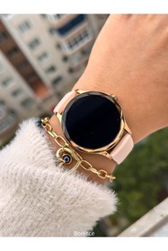 Resim FERRO 33 mm Pembe Silikon Kordon FSW1118D Amoled Ekran Kadın Akıllı Saati Bileklik Hediyeli 