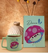 Resim Bk Gift Kişiye Özel Isimli Yeşil Sert Kapaklı Defter Ve Middle Kupa Seti 