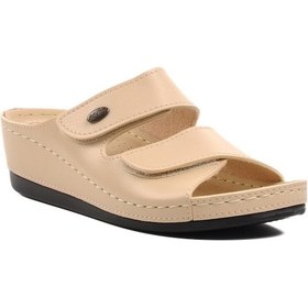 Resim Ayakmod 15.009 Bej Kadın Dolgu Topuk Terlik 001 