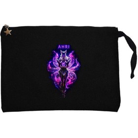 Resim League Of Legends Ahrı Siyah Clutch Astarlı Cüzdan / El Çantası - Siyah 