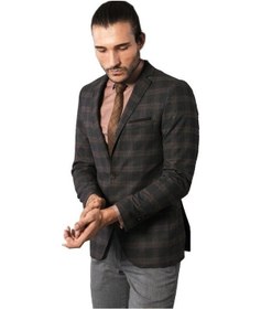 Resim Wessi Ekose Desenli Yün Slimfit Ceket Siyah 