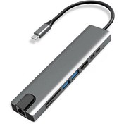 Resim Electroon Type-C 8' 1 Arada USB 3.0 Tip C USB-C HUB 4K HDMI Dönüştürücü Electroon