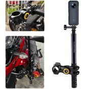 Resim Insta360 X3 X4/ Hero12 11 10/DJI spor kamerası motosiklet, bisiklet, dağ bisikleti standı için uygun, görünmez selfie çubuğu sabit sürüş standı 