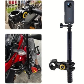 Resim Insta360 X3 X4/ Hero12 11 10/DJI spor kamerası motosiklet, bisiklet, dağ bisikleti standı için uygun, görünmez selfie çubuğu sabit sürüş standı 