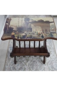 Resim esdekor Ahşap MDF Sehpa Gazetelik Mecmualık 55cm Baskısı Üçüncü Ahmet Çeşmesi 1 Adet 
