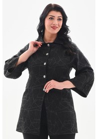 Resim Ladies First Büyük Beden 3869 Siyah Tek Ceket 001 