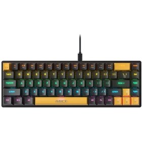 Resim İmıce Gk-690 Type-c Kablosuz Mekanik Klavye Siyah Sarı 