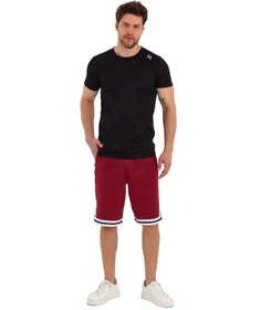 Resim Adams Erkek Polyester Beyaz Şeritli Basketbol Şort 