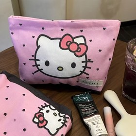 Resim SANRIO for hello kitty için El Çantası - Sevimli Karikatür Tasarımı, Büyük Kapasiteli Kozmetik ve Seyahat Düzenleyici, Çoklu Bölümlerle Taşınabilir Makyaj Saklama Kutusu, Pembe Noktalı Beyaz, Kadınlar için Mükemmel Moda Aksesuarları, Eğlenceli Tasarım, Dayanıklı Fermuar Kapanışı 
