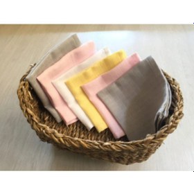 Resim Müslin Ağız Bezi 6 Adet Gri - Pembe 