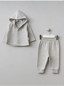 Resim Bebek Kalpli Ayıcık Desenli 2 Li Takım-15010 Gri 