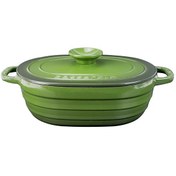 Resim Lava Experience Serisi 24x33 CM Oval Döküm Demir Kapak Yeşil Tencere LV O TC6 33 YK6 G 