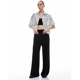 Resim Koton Klasik Yaka Düğmeli Viskon Kadın Oversize Gömlek 5SAL60017IW (5SAL60017IW) 
