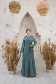 Resim Nissra Ankanoor Mint Gizli Patlı Biyeli Abaya Kol Ferace Anka255058 