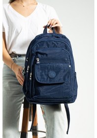 Resim Nemo Bags Lacivert Unisex Okul Çantası, Crinkle Su Geçirmez Kumaş, Laptop Seyahat Sırt Çantası, 24 Lt, 40x30cm Lacivert 