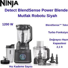Resim Ninja Nınja Detect Blendsense Power Blender Mutfak Robotu Siyah 
