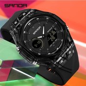 Resim Fochsia Sanda Erkekler İçin Çift Ekranli Digital Analog Led Işikli Alarmli Spor Kol Saati 6283 Siyah Diğer 