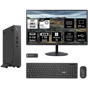 Resim ACER Veriton 2000 i5 1334U 8GB 1TB SSD 27" FHD W11H Mini Masaüstü Bilgisayar & PER4 USB Bellek 