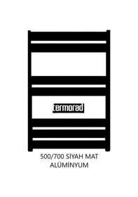 Resim Mat Siyah Alüminyum Havlupan 50 x 70 Cm Termorad Petsa Slim +2 Adet N11.90 