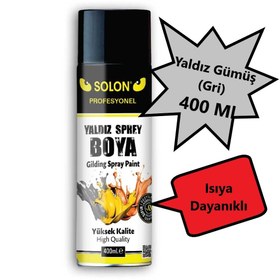 Resim solon 5 Adet Gümüş (Gri) Isıya Dayanıklı Yaldız Sprey Boya 400 Ml. 