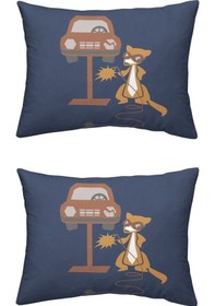 Resim Maki %100 Pamuklu Mecano 2 Adet 50X70 Yastık Kılıfı 