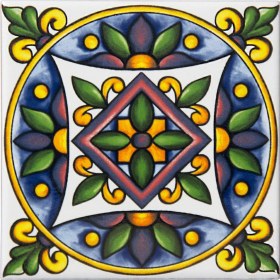 Resim Can Seramik 10*10 cm Cç-52 Kütahya Çini Karo ( 5'li 1 Paket ) 