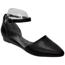 Resim CEYLAN Kadın Siyah-Beyaz Düz Tek Bantlı Karnı Yarık Babet 