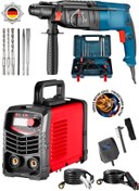 Resim Germany Steel 2'Li Set Metal Şanzıman Darbeli Matkap 28m Kırıcı Delici Hilti-200 Amper Hava Soğutma Kaynak Makine 