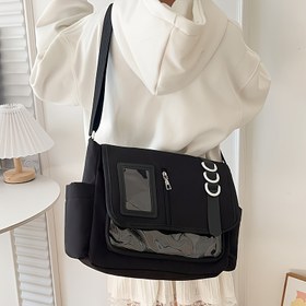 Resim Kadınlar için ayarlanabilir askılı, düz renkli fermuarlı tote çanta, polyester astar ve püskül detaylı, her gün kullanıma uygun çapraz vücut çantası 