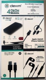 Resim Dexim Powerbank Kulaklık Kablo Set 