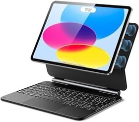 Resim Yesido iPad 10. Nesil/11. Nesil ile Uyumlu Touchpad Işıklı Klavyeli Kılıf, Siyah 