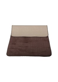 Resim Unicolor Düz Kahve 3'lü Banyo Paspası Halısı Seti Kaymaz Deri Tab Kahverengi 