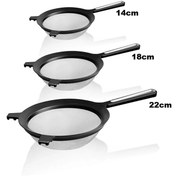 Resim Mutfak Köşesi Tencereye Takılabilen 3 Boy Tel Süzgeç Seti-Un Eleği-Süzgeç-Kevgir 22cm-18cm-14cm 