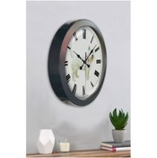 Resim Bahat Köpekli Salon Ofis Duvar Saati Gri Metal Çerçeve 36 Cm 