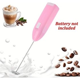 Resim Elmpaly Pembe Pil İle Çalışan Portatif 304 Paslanmaz Çelik El Tipi Kek Mikseri Yumurta Çırpıcı 