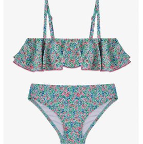 Resim Penti Renkli Kız Çocuk Ditsy Bandeau Bikini Takımı 