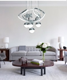 Resim Alice Modern Sarkıt Kelebekli Krom 3 Kademeli Ledli Avize Gold 