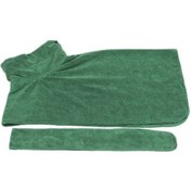 Resim Samdoo Yeşil Kapüşonlu Kordonlu Kuzu Yünü Köpek Banyo Mendili - Su Emici Küçük/büyük Irklar İçin - Stokta 