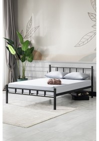 Resim Evgerevgereçleri K90 Siyah Metal Karyola Çift Kişilik Yataksız (512899323) 