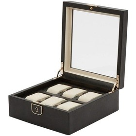 Resim Palermo 6'lı Deri Saat Kutusu Usb Şarj Girişli Kilitli 23x22x9 Cm Siyah 