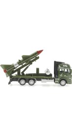Resim Sürtmeli Die Cast Metal Füze Rampalı Askeri Kamyon 