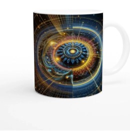 Resim Ikizler Burcu Baskılı Kahve Kupası - Zamanın Çarkları Astroloji Mekanizması Vs2 