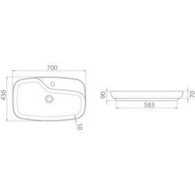 Resim Turkuaz Seramik Cerastyle Nova Çanak Lavabo 70CM Tezgah Üstü Standart 