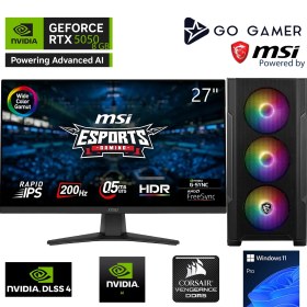 Resim Go Gamer S383D Intel Core I5 13400F / 16GB Ddr5 5200MHZ / 512GB Nvme SSD 3300-3100MB-SN / RTX5050 8gb / Msı 27" 200Hz. / Windows 11 Pro Masaüstü Bilgisayar 