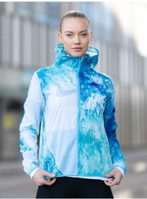 Resim Repel Trail-running All-over Printed Recoverable Full-zip Hoodie Kadın Ceket Ndd Sport Mavi 