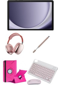Resim Samsung Galaxy Tab A9+ 11''İNCH (PLUS) 6/128GB TABLET+GOLD KALEM+PEMBE KILIF+PEMBE KLAVYE+KULAKLIK Uyumlu 